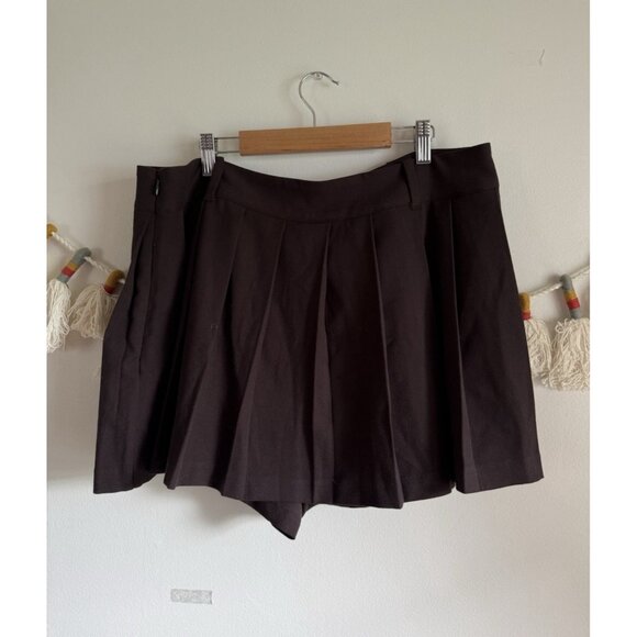 Gap Pleated Flowy Skort In Terra Brown Coquette Dainty Grunge Basics L - Picture 2 of 9